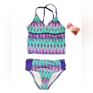KANU SURF girls size 14 CANDY 2 piece swimsuit set style 3547 NWT